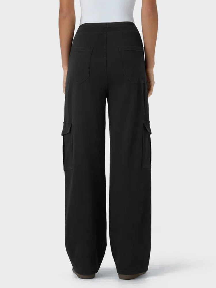 Mid Rise Pockets Straight Leg Casual Cargo Jeans