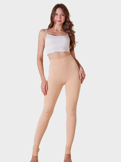 Women's Solid Color Fleece-Lined Thermal Tights