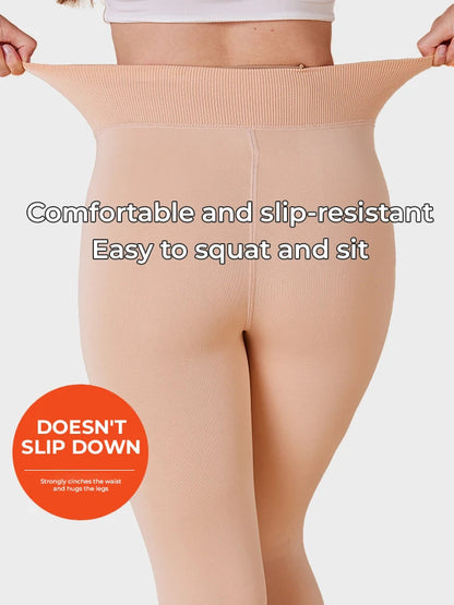 Women's Solid Color Fleece-Lined Thermal Tights