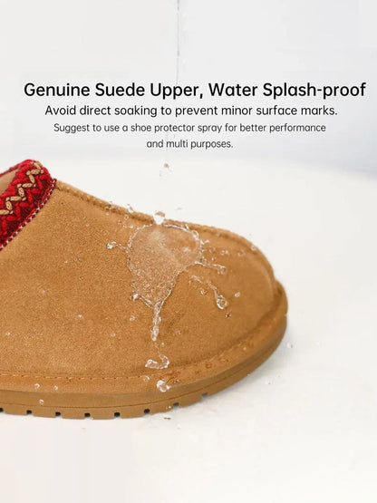 Women's Braided Leather Outdoor Suede Slippers